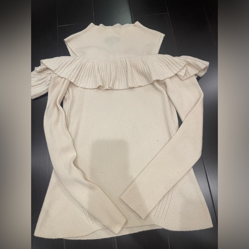 Intermix  Cream Off-Shoulder Sweater‎
